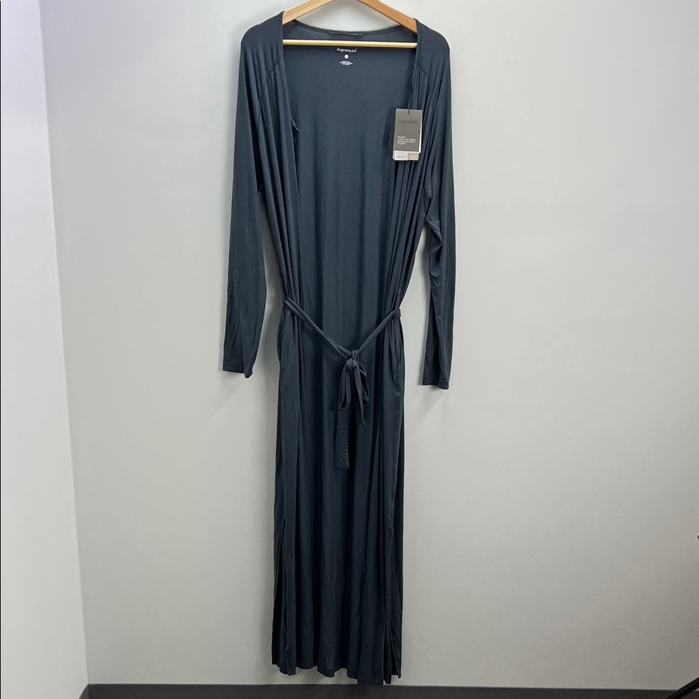 Dagsmejan Super Soft Cardigan Robe Modal Deep Gray Womens Large Sustainable New